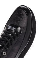 Erkek Siyah Bağcıklı Deri Sneaker | Derimod Erkek Siyah Bağcıklı Deri Sneaker | Derimod