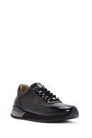Erkek Siyah Bağcıklı Deri Sneaker | Derimod Erkek Siyah Bağcıklı Deri Sneaker | Derimod
