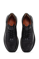 Erkek Siyah Bağcıklı Deri Sneaker | Derimod Erkek Siyah Bağcıklı Deri Sneaker | Derimod