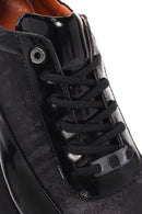 Erkek Siyah Bağcıklı Deri Sneaker | Derimod Erkek Siyah Bağcıklı Deri Sneaker | Derimod