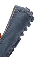 Men's Blue Suede Leather Casual Loafer | Derimod Men's Blue Suede Leather Casual Loafer | Derimod
