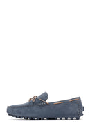 Men's Blue Suede Leather Casual Loafer | Derimod Men's Blue Suede Leather Casual Loafer | Derimod