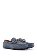 Men's Blue Suede Leather Casual Loafer | Derimod Men's Blue Suede Leather Casual Loafer | Derimod