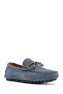 Men's Blue Suede Leather Casual Loafer | Derimod Men's Blue Suede Leather Casual Loafer | Derimod