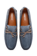Men's Blue Suede Leather Casual Loafer | Derimod Men's Blue Suede Leather Casual Loafer | Derimod