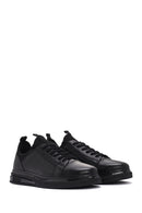 Erkek Siyah Bağcıklı Deri Sneaker | Derimod Erkek Siyah Bağcıklı Deri Sneaker | Derimod