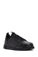 Erkek Siyah Bağcıklı Deri Sneaker | Derimod Erkek Siyah Bağcıklı Deri Sneaker | Derimod