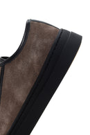 Erkek Vizon Bağcıklı Süet Deri Sneaker | Derimod Erkek Vizon Bağcıklı Süet Deri Sneaker | Derimod