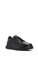 Erkek Siyah Bağcıklı Deri Sneaker | Derimod Erkek Siyah Bağcıklı Deri Sneaker | Derimod