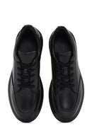 Erkek Siyah Bağcıklı Deri Sneaker | Derimod Erkek Siyah Bağcıklı Deri Sneaker | Derimod