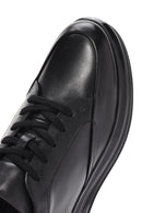 Erkek Siyah Bağcıklı Deri Sneaker | Derimod Erkek Siyah Bağcıklı Deri Sneaker | Derimod