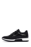 Erkek Siyah Bağcıklı Deri Sneaker | Derimod Erkek Siyah Bağcıklı Deri Sneaker | Derimod