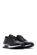 Erkek Siyah Bağcıklı Deri Sneaker | Derimod Erkek Siyah Bağcıklı Deri Sneaker | Derimod