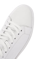 Men's White Lace-Up Leather Sneaker | Derimod Men's White Lace-Up Leather Sneaker | Derimod