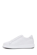 Men's White Lace-up Leather Sneaker | Derimod Men's White Lace-up Leather Sneaker | Derimod