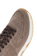 Men's Mink Lace-Up Suede Leather Sneaker | Derimod Men's Mink Lace-Up Suede Leather Sneaker | Derimod