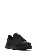 Erkek Siyah Bağcıklı Kalın Tabanlı Deri Sneaker | Derimod Erkek Siyah Bağcıklı Kalın Tabanlı Deri Sneaker | Derimod