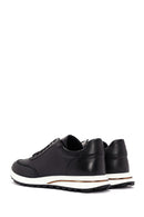 Erkek Siyah Bağcıklı Deri Sneaker | Derimod Erkek Siyah Bağcıklı Deri Sneaker | Derimod