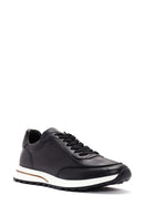 Erkek Siyah Bağcıklı Deri Sneaker | Derimod Erkek Siyah Bağcıklı Deri Sneaker | Derimod