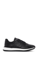 Erkek Siyah Bağcıklı Kalın Tabanlı Deri Sneaker | Derimod Erkek Siyah Bağcıklı Kalın Tabanlı Deri Sneaker | Derimod