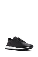Erkek Siyah Bağcıklı Kalın Tabanlı Deri Sneaker | Derimod Erkek Siyah Bağcıklı Kalın Tabanlı Deri Sneaker | Derimod