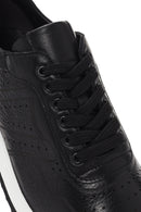 Erkek Siyah Bağcıklı Kalın Tabanlı Deri Sneaker | Derimod Erkek Siyah Bağcıklı Kalın Tabanlı Deri Sneaker | Derimod