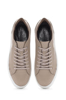 Erkek Bej Bağcıklı Deri Sneaker | Derimod Erkek Bej Bağcıklı Deri Sneaker | Derimod