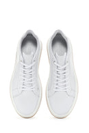 Erkek Beyaz Bağcıklı Deri Sneaker | Derimod Erkek Beyaz Bağcıklı Deri Sneaker | Derimod