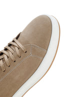 Erkek Bej Bağcıklı Nubuk Deri Sneaker | Derimod Erkek Bej Bağcıklı Nubuk Deri Sneaker | Derimod
