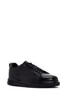 Erkek Siyah Bağcıklı Deri Sneaker | Derimod Erkek Siyah Bağcıklı Deri Sneaker | Derimod