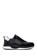 Erkek Siyah Bağcıklı Deri Casual Sneaker | Derimod Erkek Siyah Bağcıklı Deri Casual Sneaker | Derimod