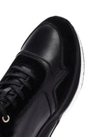 Erkek Siyah Bağcıklı Deri Casual Sneaker | Derimod Erkek Siyah Bağcıklı Deri Casual Sneaker | Derimod
