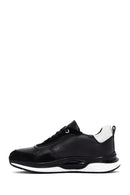 Erkek Siyah Bağcıklı Deri Casual Sneaker | Derimod Erkek Siyah Bağcıklı Deri Casual Sneaker | Derimod