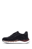 Erkek Siyah Bağcıklı Kalın Tabanlı Deri Casual Sneaker | Derimod Erkek Siyah Bağcıklı Kalın Tabanlı Deri Casual Sneaker | Derimod