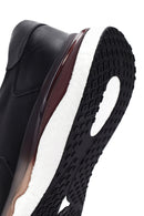 Erkek Siyah Bağcıklı Kalın Tabanlı Deri Casual Sneaker | Derimod Erkek Siyah Bağcıklı Kalın Tabanlı Deri Casual Sneaker | Derimod