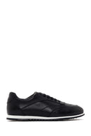 Erkek Siyah Bağcıklı Deri Sneaker | Derimod Erkek Siyah Bağcıklı Deri Sneaker | Derimod
