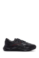 Erkek Siyah Bağcıklı Kalın Tabanlı Deri Casual Sneaker | Derimod Erkek Siyah Bağcıklı Kalın Tabanlı Deri Casual Sneaker | Derimod