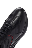 Erkek Siyah Bağcıklı Kalın Tabanlı Deri Casual Sneaker | Derimod Erkek Siyah Bağcıklı Kalın Tabanlı Deri Casual Sneaker | Derimod