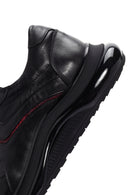 Erkek Siyah Bağcıklı Kalın Tabanlı Deri Casual Sneaker | Derimod Erkek Siyah Bağcıklı Kalın Tabanlı Deri Casual Sneaker | Derimod