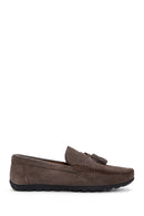 Erkek Vizon Püsküllü Süet Deri Casual Loafer | Derimod Erkek Vizon Püsküllü Süet Deri Casual Loafer | Derimod
