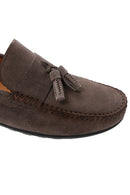 Erkek Vizon Püsküllü Süet Deri Casual Loafer | Derimod Erkek Vizon Püsküllü Süet Deri Casual Loafer | Derimod
