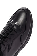 Erkek Siyah Bağcıklı Deri Sneaker | Derimod Erkek Siyah Bağcıklı Deri Sneaker | Derimod