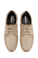 Men's Beige Lace-Up Nubuck Leather Casual Shoes | Derimod Men's Beige Lace-Up Nubuck Leather Casual Shoes | Derimod
