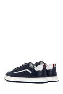 Erkek Lacivert Bağcıklı Deri Sneaker | Derimod Erkek Lacivert Bağcıklı Deri Sneaker | Derimod