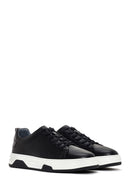 Erkek Siyah Bağcıklı Kalın Tabanlı Deri Sneaker | Derimod Erkek Siyah Bağcıklı Kalın Tabanlı Deri Sneaker | Derimod