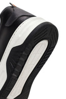 Erkek Siyah Bağcıklı Kalın Tabanlı Deri Sneaker | Derimod Erkek Siyah Bağcıklı Kalın Tabanlı Deri Sneaker | Derimod