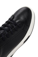 Erkek Siyah Bağcıklı Kalın Tabanlı Deri Sneaker | Derimod Erkek Siyah Bağcıklı Kalın Tabanlı Deri Sneaker | Derimod