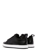 Erkek Siyah Bağcıklı Deri Sneaker | Derimod Erkek Siyah Bağcıklı Deri Sneaker | Derimod