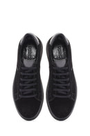 Erkek Siyah Bağcıklı Süet Deri Sneaker | Derimod Erkek Siyah Bağcıklı Süet Deri Sneaker | Derimod