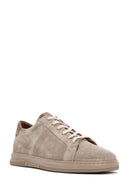 Erkek Vizon Bağcıklı Süet Deri Sneaker | Derimod Erkek Vizon Bağcıklı Süet Deri Sneaker | Derimod